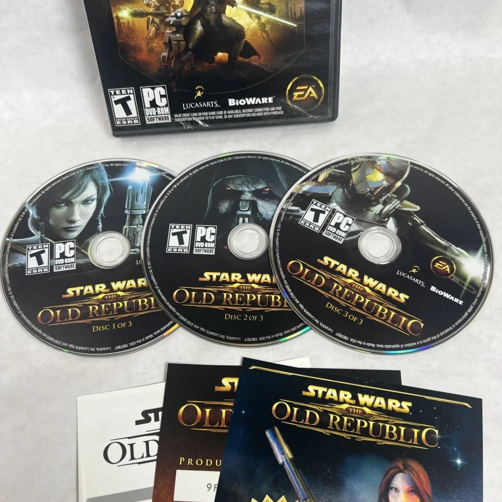 Star‎ Wars The Old Republic (PC, 2011) PC Game 3 disc set good condition